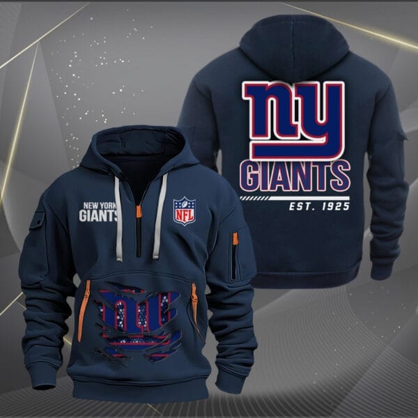 New York Giants New Personalized Quarter Zip Hoodie Limited Edition AMACOQZH000118 - Image 2