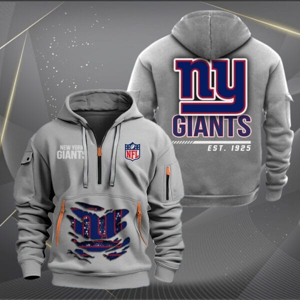 New York Giants New Personalized Quarter Zip Hoodie Limited Edition AMACOQZH000118 - Image 3