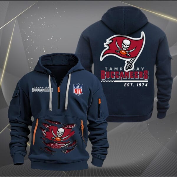 Tampa Bay Buccaneers New Personalized Quarter Zip Hoodie Limited Edition AMACOQZH000124 - Image 2