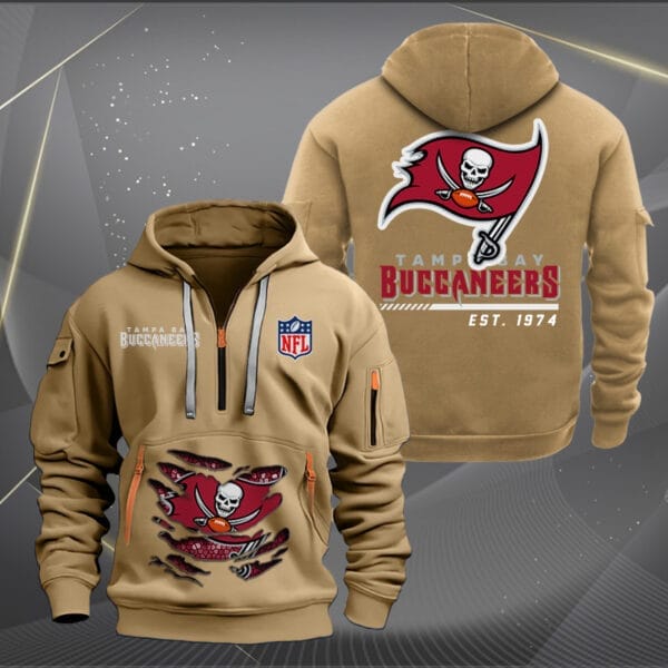 Tampa Bay Buccaneers New Personalized Quarter Zip Hoodie Limited Edition AMACOQZH000124 - Image 4