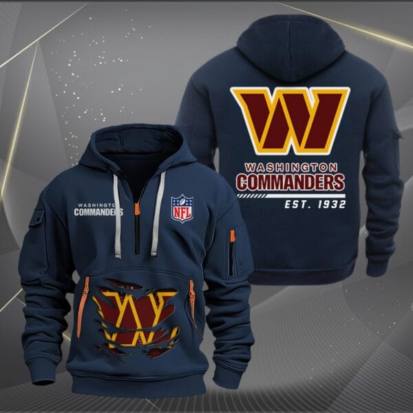 Washington Commanders New Personalized Quarter Zip Hoodie Limited Edition AMACOQZH000126 - Image 2