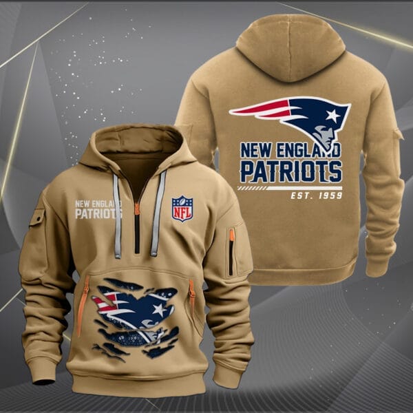 New England Patriots New Personalized Quarter Zip Hoodie Limited Edition AMACOQZH000116 - Image 4