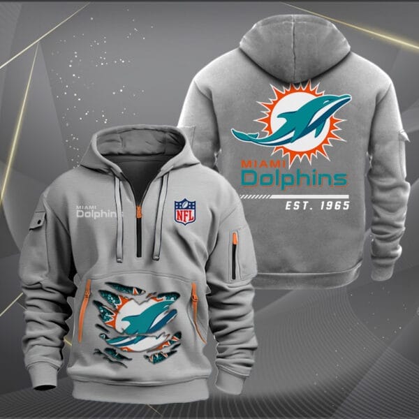 Miami Dolphins New Personalized Quarter Zip Hoodie Limited Edition AMACOQZH000114