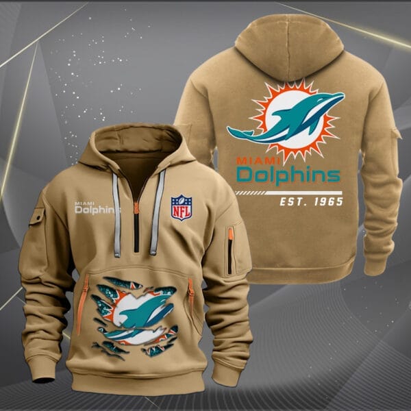Miami Dolphins New Personalized Quarter Zip Hoodie Limited Edition AMACOQZH000114 - Image 4