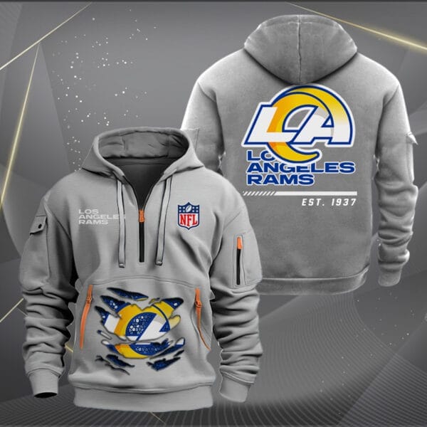Los Angeles Rams New Personalized Quarter Zip Hoodie Limited Edition AMACOQZH000113 - Image 3