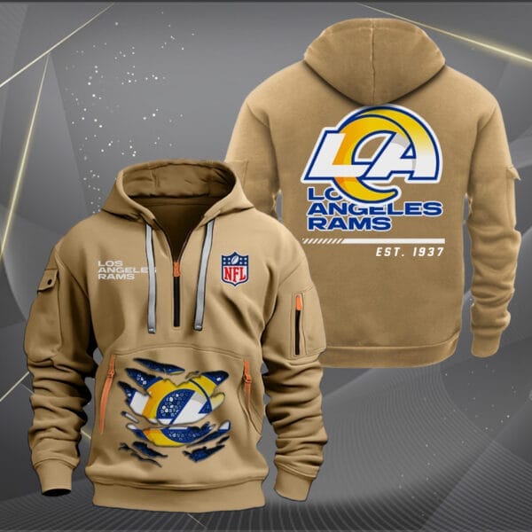 Los Angeles Rams New Personalized Quarter Zip Hoodie Limited Edition AMACOQZH000113 - Image 4