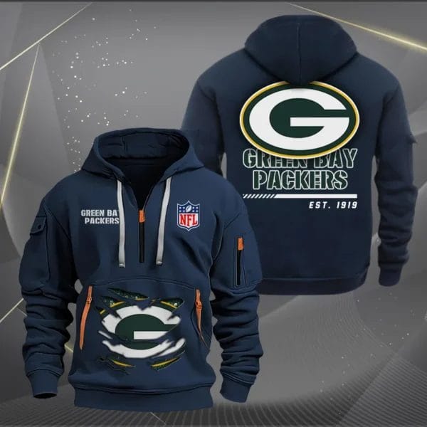 Green Bay Packers New Personalized Quarter Zip Hoodie Limited Edition AMACOQZH000106 - Image 2