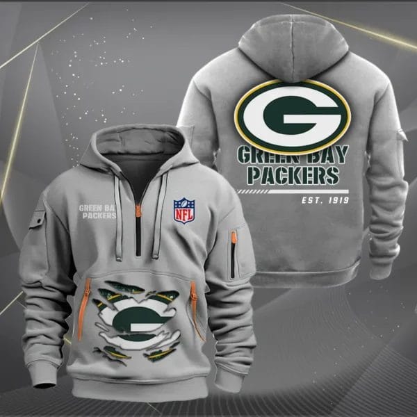 Green Bay Packers New Personalized Quarter Zip Hoodie Limited Edition AMACOQZH000106