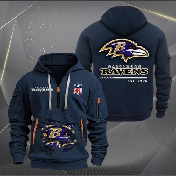 Baltimore Ravens New Personalized Quarter Zip Hoodie Limited Edition AMACOQZH000097 - Image 2