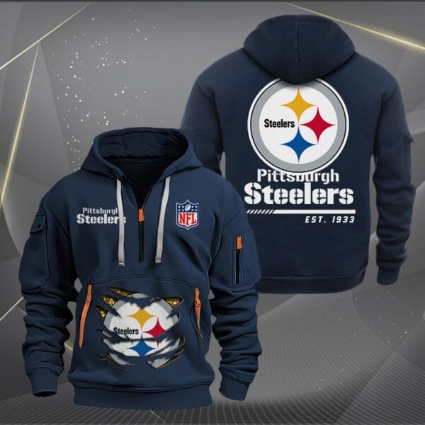 Pittsburgh Steelers New Personalized Quarter Zip Hoodie Limited Edition AMACOQZH000121 - Image 2
