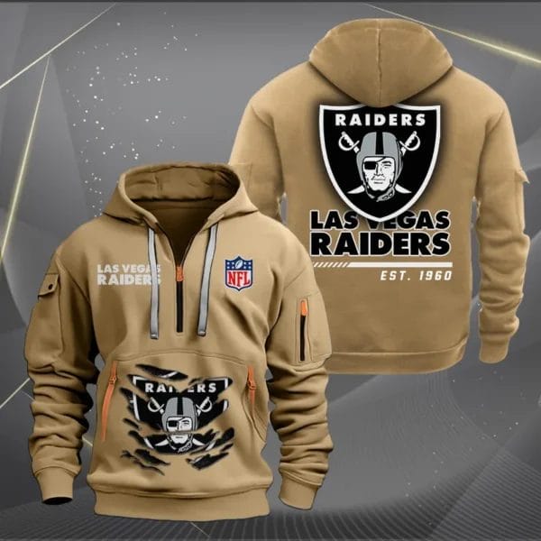 Las Vegas Raiders New Personalized Quarter Zip Hoodie Limited Edition AMACOQZH000111 - Image 4