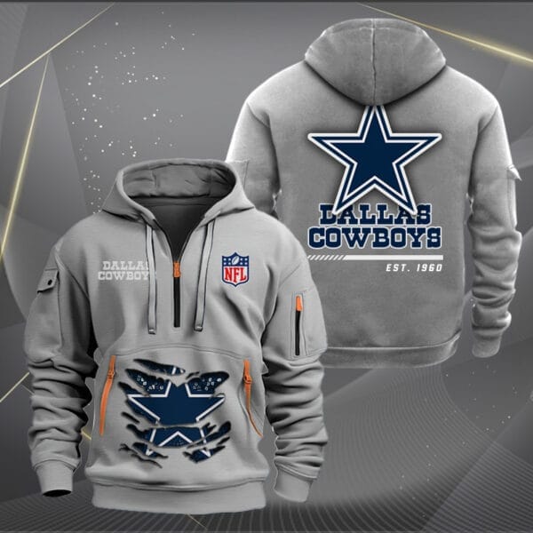 Dallas Cowboys New Personalized Quarter Zip Hoodie Limited Edition AMACOQZH000103 - Image 3