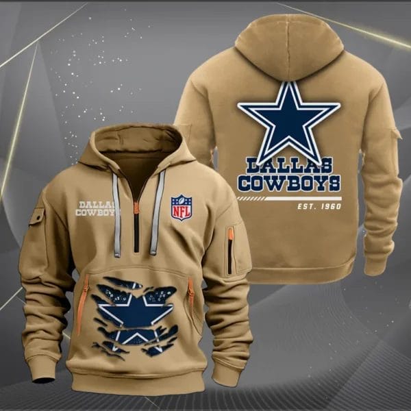 Dallas Cowboys New Personalized Quarter Zip Hoodie Limited Edition AMACOQZH000103 - Image 4