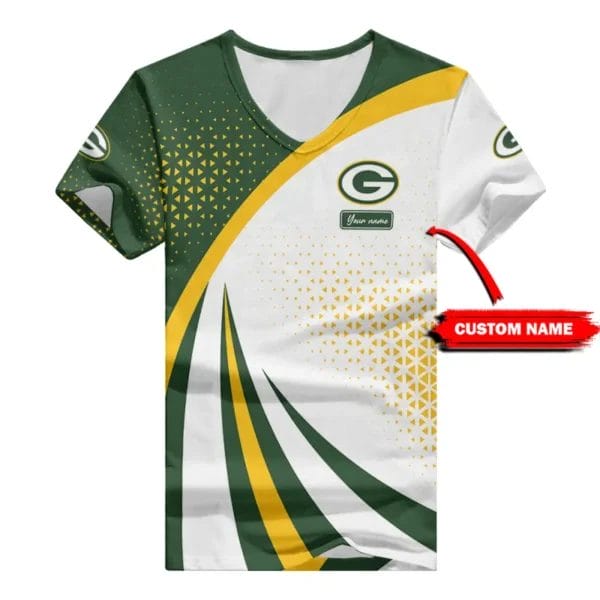 Green Bay Packers Personalized Summer V-neck Women T-shirt BG308 - Image 2