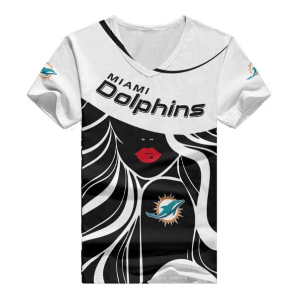 Miami Dolphins Personalized Summer V-neck Women T-shirt 149 - Image 3