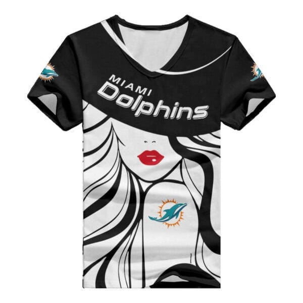 Miami Dolphins Personalized Summer V-neck Women T-shirt 149 - Image 4