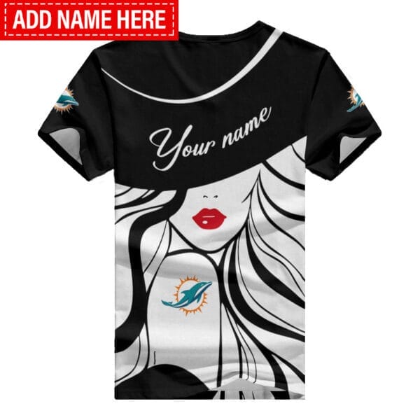 Miami Dolphins Personalized Summer V-neck Women T-shirt 149 - Image 5