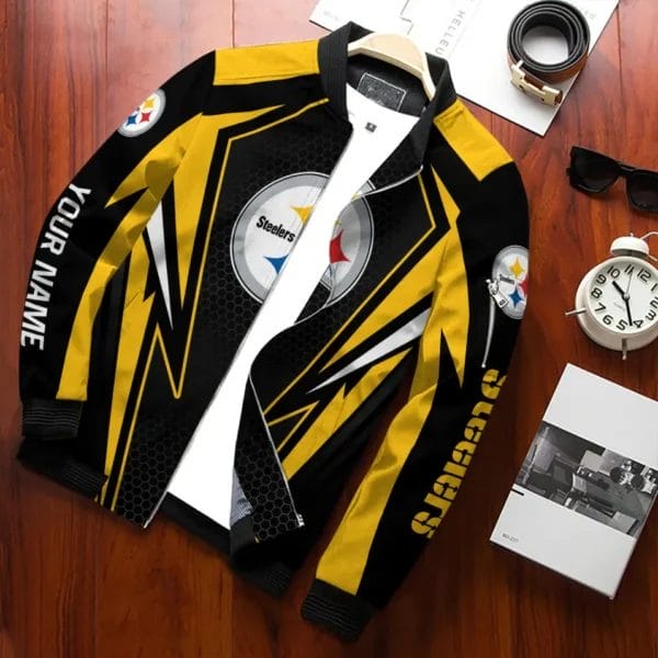 Pittsburgh Steelers Personalized Bomber Jacket BG638 - Image 3