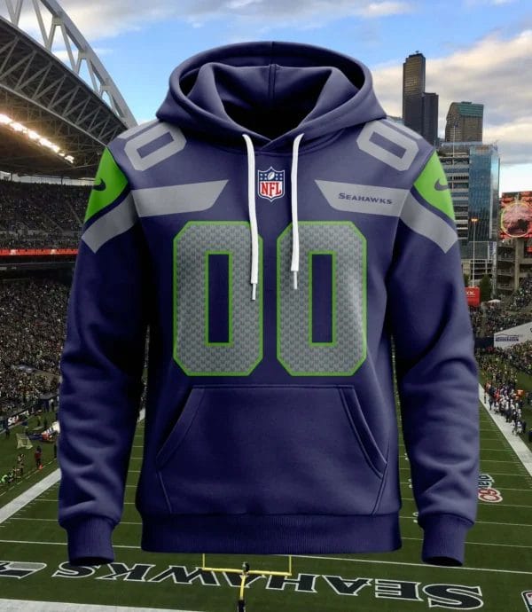 Seattle Seahawks New Personalized Football Hoodie Style Jersey AMCJSHD000015 - Image 3
