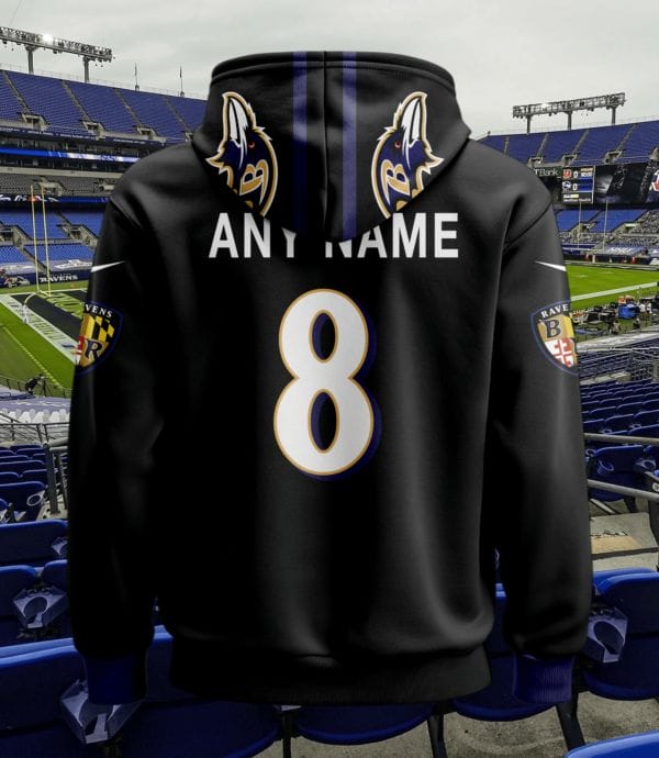 Baltimore Ravens New Personalized Football Hoodie Style Jersey AMCJSHD000057 - Image 3