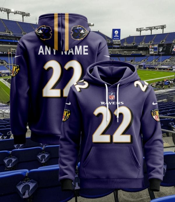 Baltimore Ravens New Personalized Football Hoodie Style Jersey AMCJSHD000056