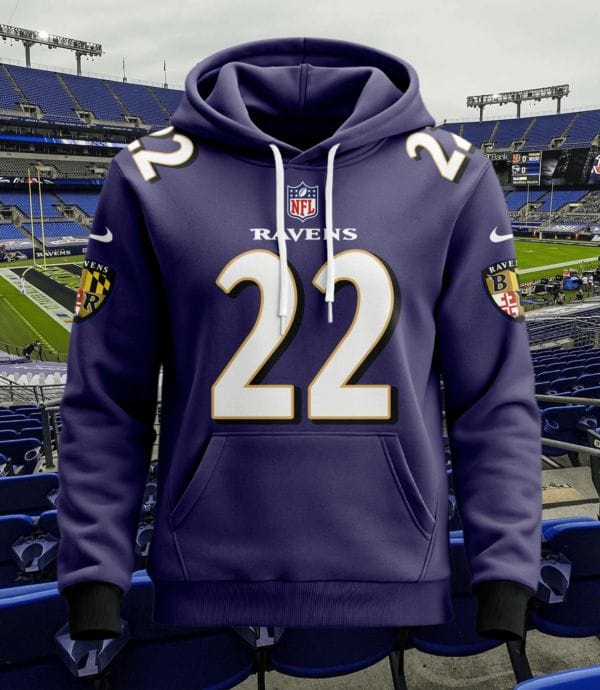 Baltimore Ravens New Personalized Football Hoodie Style Jersey AMCJSHD000056 - Image 2