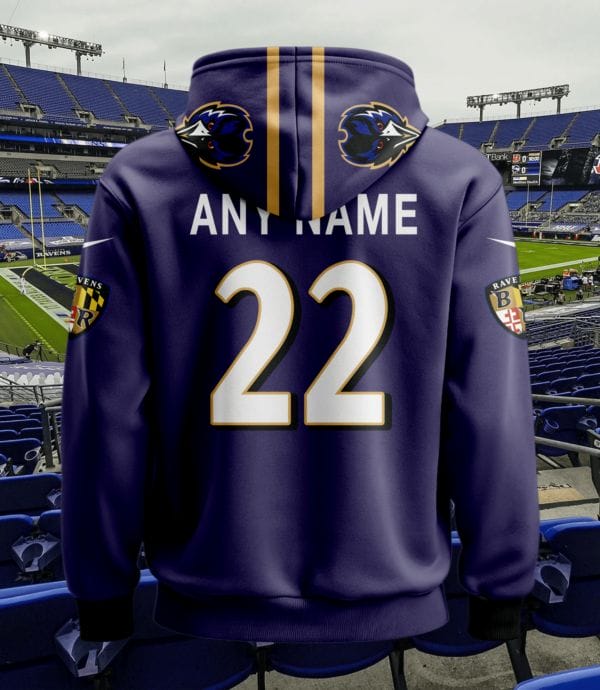 Baltimore Ravens New Personalized Football Hoodie Style Jersey AMCJSHD000056 - Image 3