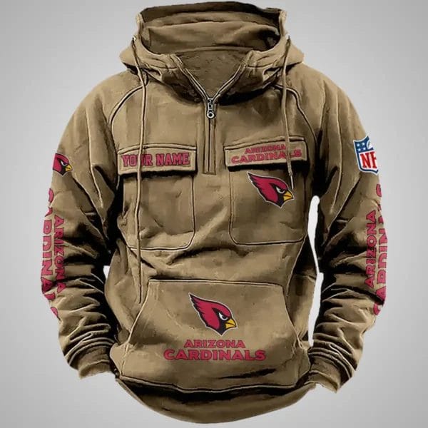 Arizona Cardinals New Personalized Multi Pockets Zip Hoodie AMCMZHD000091 - Image 3