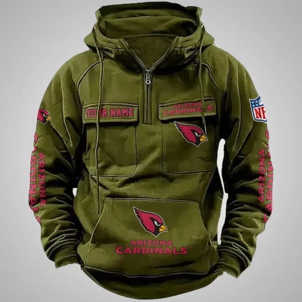 Arizona Cardinals New Personalized Multi Pockets Zip Hoodie AMCMZHD000091 - Image 5