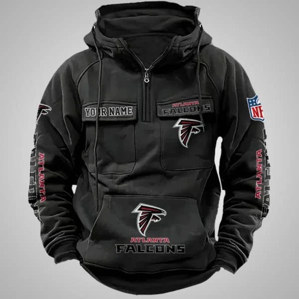 Atlanta Falcons New Personalized Multi Pockets Zip Hoodie AMCMZHD000092 - Image 2
