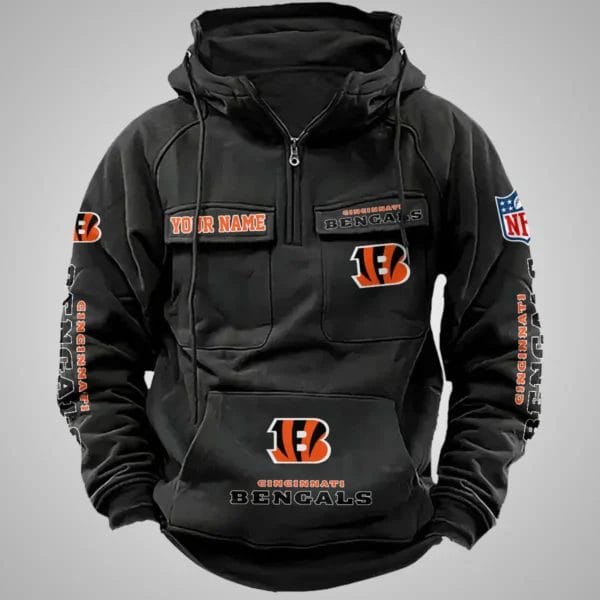 Cincinnati Bengals New Personalized Multi Pockets Zip Hoodie AMCMZHD000094 - Image 3