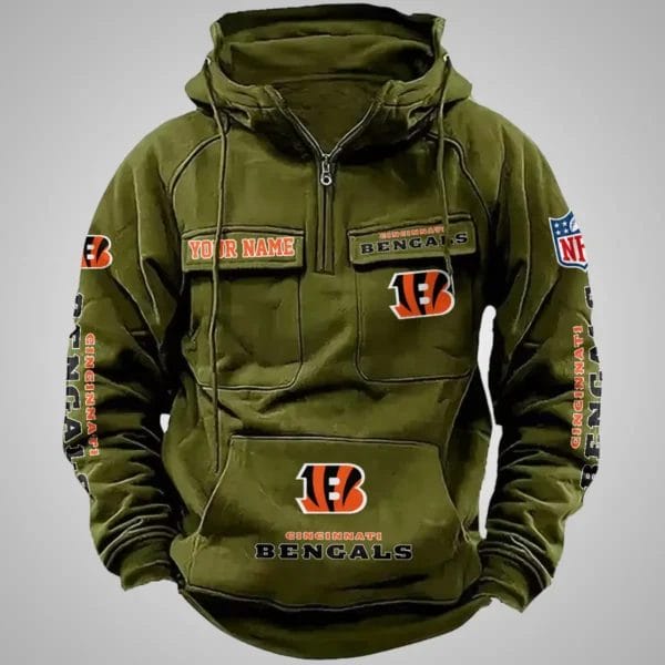 Cincinnati Bengals New Personalized Multi Pockets Zip Hoodie AMCMZHD000094 - Image 4