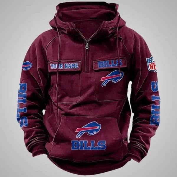 Buffalo Bills New Personalized Multi Pockets Zip Hoodie AMCMZHD000095 - Image 2