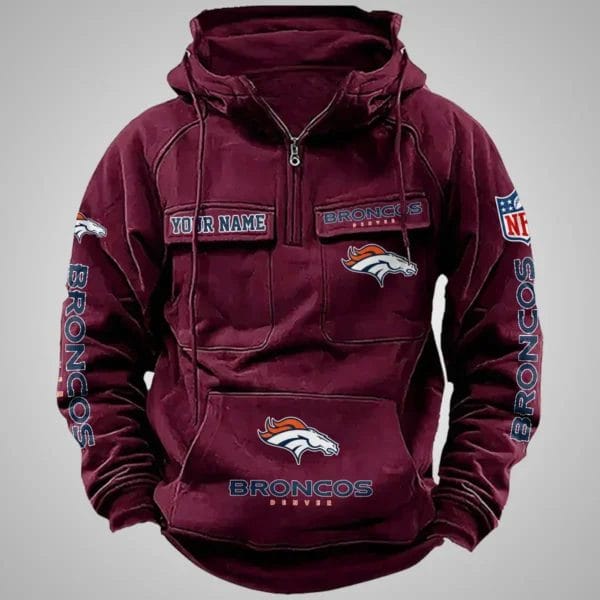 Denver Broncos New Personalized Multi Pockets Zip Hoodie AMCMZHD000096 - Image 2