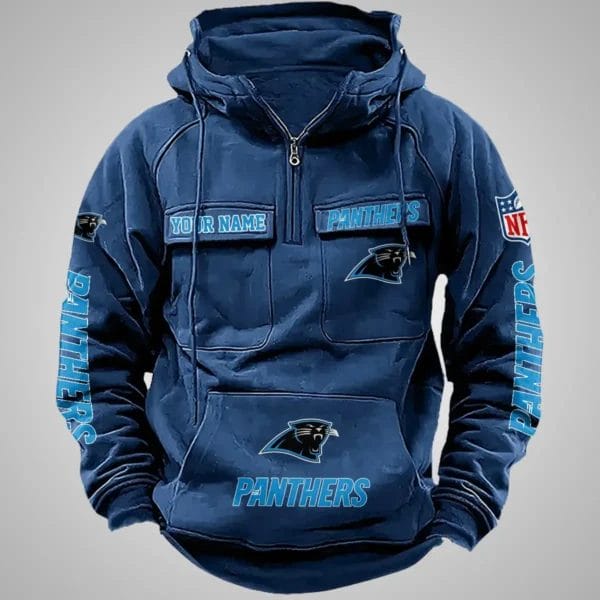 Carolina Panthers New Personalized Multi Pockets Zip Hoodie AMCMZHD000097 - Image 5