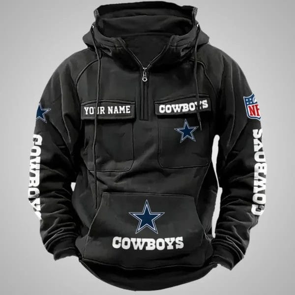 Dallas Cowboys New Personalized Multi Pockets Zip Hoodie AMCMZHD000099 - Image 2