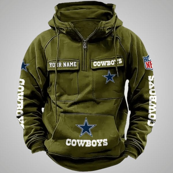 Dallas Cowboys New Personalized Multi Pockets Zip Hoodie AMCMZHD000099 - Image 3