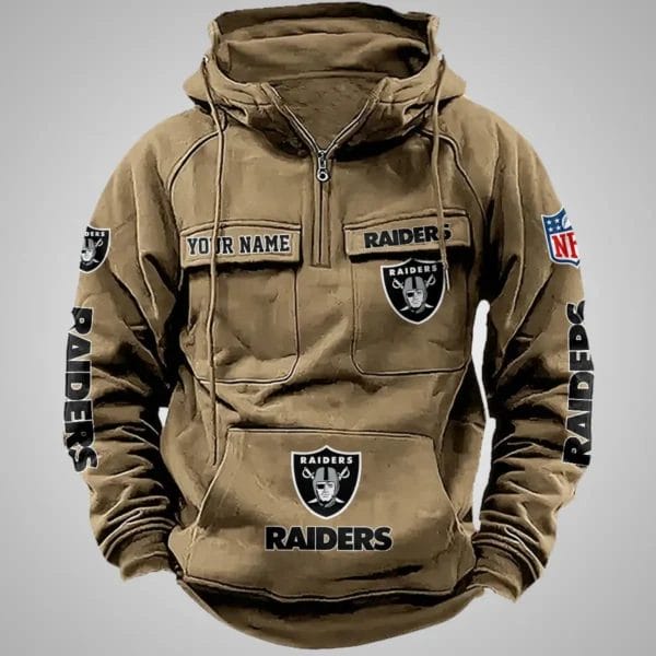 Las Vegas Raiders New Personalized Multi Pockets Zip Hoodie AMCMZHD000087 - Image 5