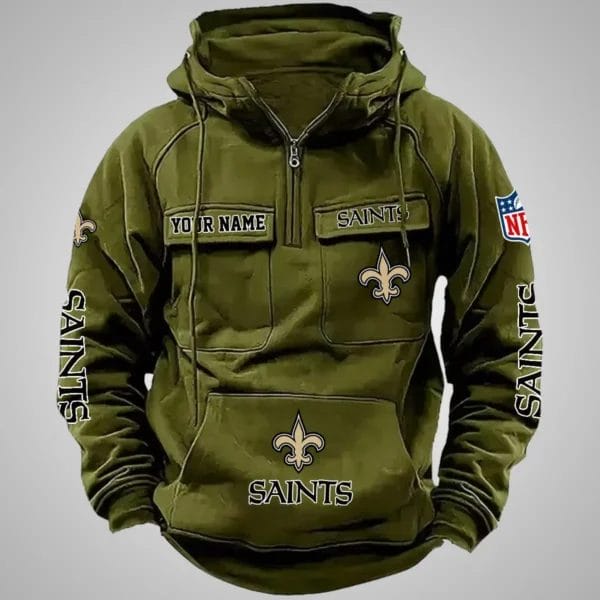 New Orleans Saints New Personalized Multi Pockets Zip Hoodie AMCMZHD000089 - Image 3