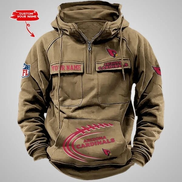 Arizona Cardinals New Personalized Multi Pockets Zip Hoodie AMCMZHD000075 - Image 4