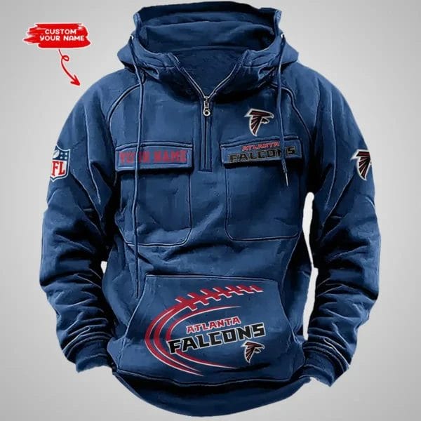 Atlanta Falcons New Personalized Multi Pockets Zip Hoodie AMCMZHD000076 - Image 3