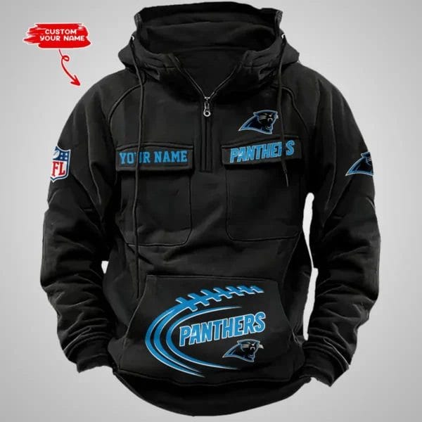 Carolina Panthers New Personalized Multi Pockets Zip Hoodie AMCMZHD000080 - Image 5