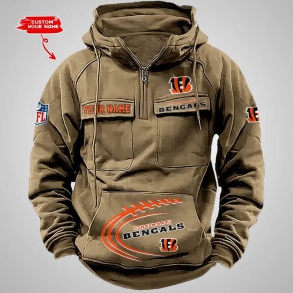 Cincinnati Bengals New Personalized Multi Pockets Zip Hoodie AMCMZHD000081 - Image 4