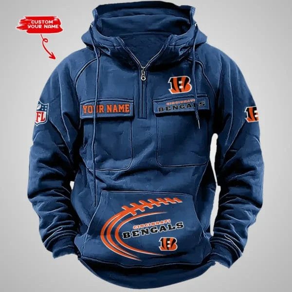 Cincinnati Bengals New Personalized Multi Pockets Zip Hoodie AMCMZHD000081 - Image 2
