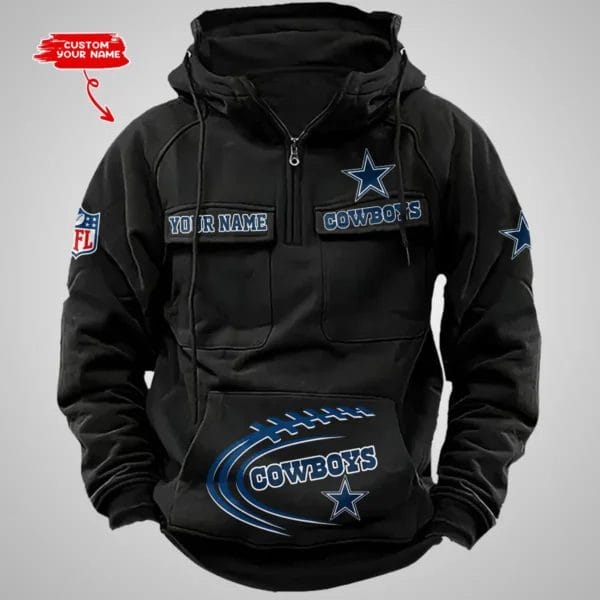 Dallas Cowboys New Personalized Multi Pockets Zip Hoodie AMCMZHD000082 - Image 2