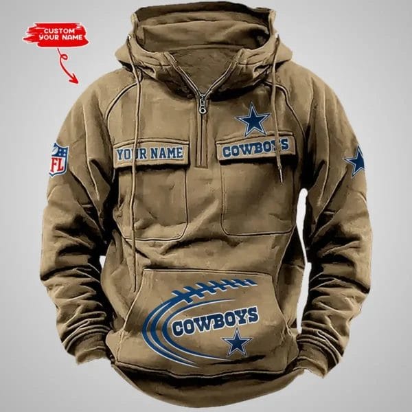Dallas Cowboys New Personalized Multi Pockets Zip Hoodie AMCMZHD000082 - Image 4