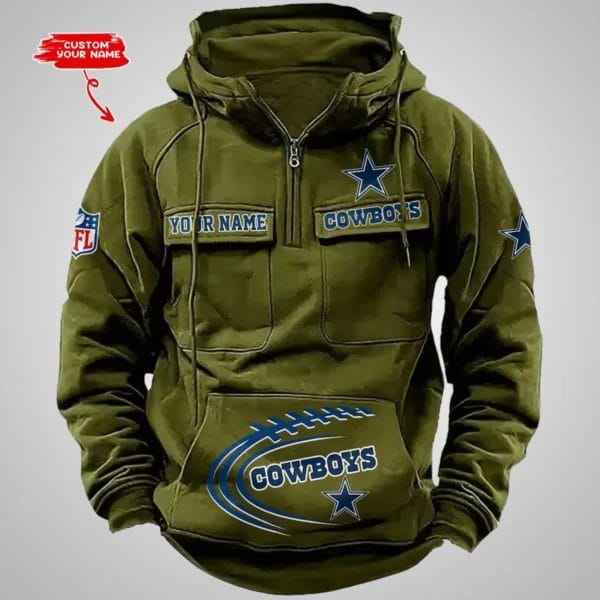 Dallas Cowboys New Personalized Multi Pockets Zip Hoodie AMCMZHD000082 - Image 3