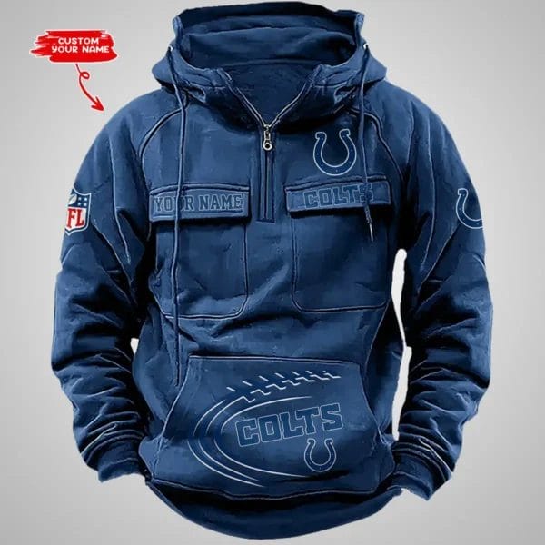 Indianapolis Colts New Personalized Multi Pockets Zip Hoodie AMCMZHD000104 - Image 4