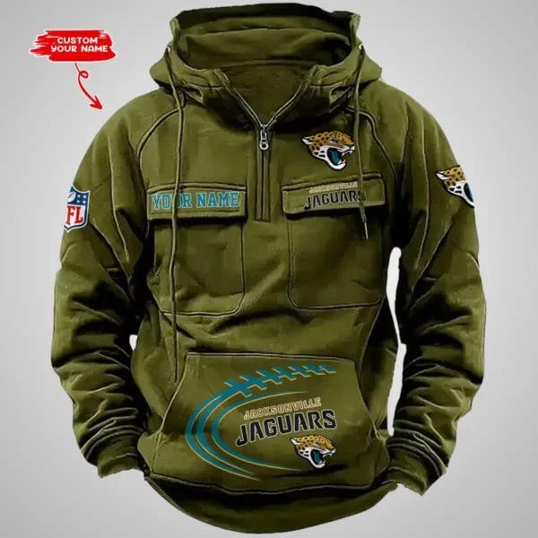 Jacksonville Jaguars New Personalized Multi Pockets Zip Hoodie AMCMZHD000065 - Image 2