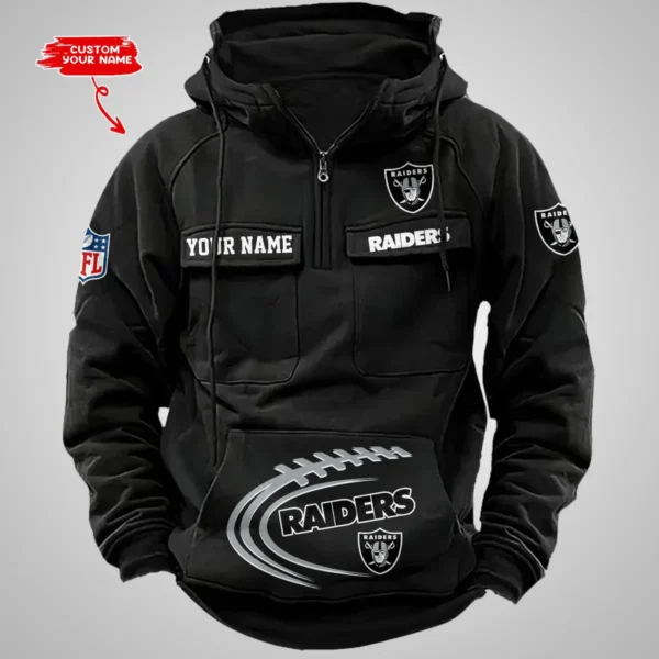Las Vegas Raiders New Personalized Multi Pockets Zip Hoodie AMCMZHD000067 - Image 5